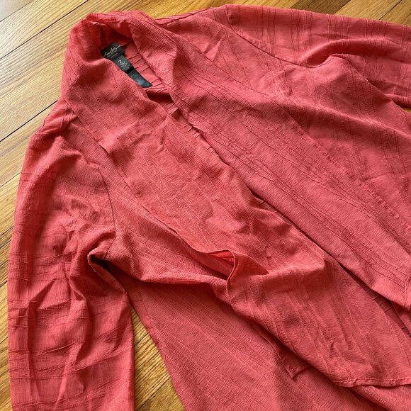 Travelers Collection by Chico's Orange Lightweight Draped Cardigan US Size 12 - Picture 2 of 6